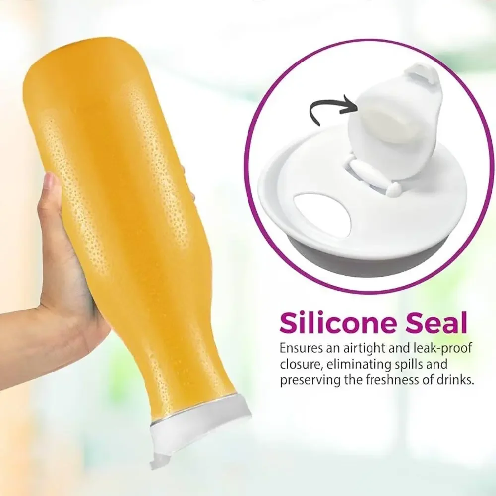 Set of 4 Plastic Water Pitcher With Lid Round Carafe